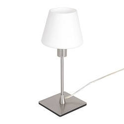 Luminaria de mesa ANCILLA de 1 llama, lang, con funci�n de conmutaci�n, c�nico E14 IP20, acero cepillado regulable