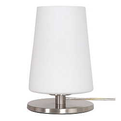 Luminaria de mesa ANCILLA de 1 llama, corto, con funci�n de conmutaci�n, c�nico E27 IP20, acero cepillado regulable