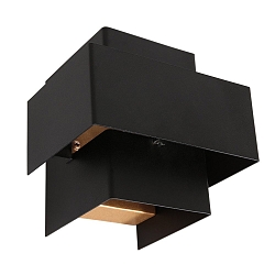 Luminaria de pared MURO simple, angular, directo / indirecto G9 IP20, negro mate regulable
