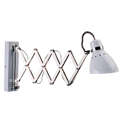 Luminaria de pared SPRING lang, con interruptor, con enchufe, ajustable E27 IP20, blanco mate regulable