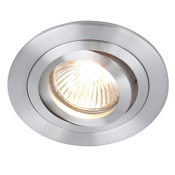 recessed luminaire PÉLITE SPOT round, swivelling GU10 IP20, steel brushed dimmable