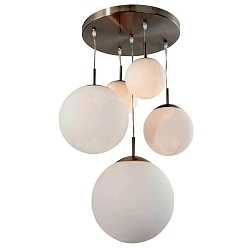 Luminaria colgante BOLLIQUE de 5 llamas, lang E27 IP20, acero cepillado regulable