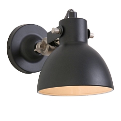 Luminaria de pared CERA con interruptor, con enchufe, ajustable E27 IP20, negro mate regulable