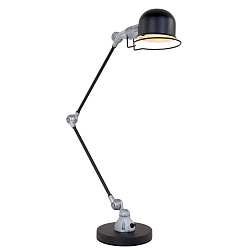 Luminaria de mesa DAVIN con interruptor, con brazo articulado, con enchufe E14 IP20, negro mate 