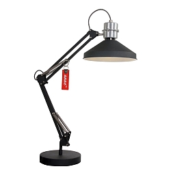 Luminaria de mesa ZAPPA con interruptor, con brazo articulado, con enchufe E27 IP20, negro mate 