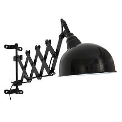 Luminaria de pared YORKSHIRE de 1 llama, con interruptor, con enchufe, ajustable E27 IP20, negro mate 