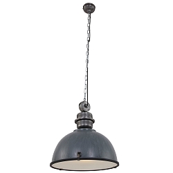 Luminaria colgante BIKKEL - Ø 52CM de 1 llama, grande E27 IP20, gris hormigón regulable
