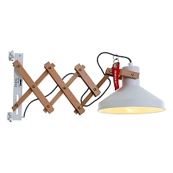 Luminaria de pared WOODY con interruptor, ajustable E27 IP20, blanco mate regulable