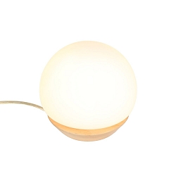 Luminaria de mesa ANCILLA redondo, corto, con regulador t�ctil G9 IP20, haya, color natural regulable