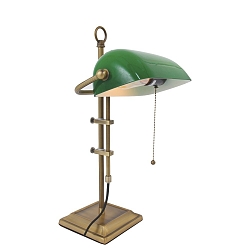 Luminaria de mesa ANCILLA lang, ajustable, con cadena de interruptor de tiro E27 IP20, bronce cepillado 