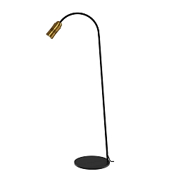 Luminaria de pedestal NEO! FLOOR (LV) con brazo flexible, enfocable IP20, lat�n, negro mate regulable