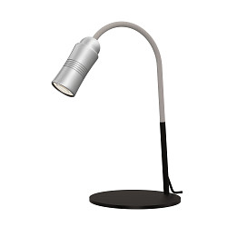 Luminaria de mesa NEO! TABLE (LV) con brazo flexible, enfocable IP20, aluminio, negro mate, plata regulable