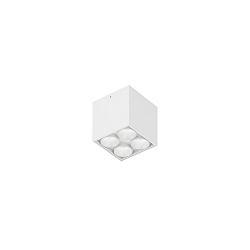 Luminaria de techo LINOO SURFACE 4.1 de 4 llamas, cuadrado IP20, blanco mate, blanco brillante regulable