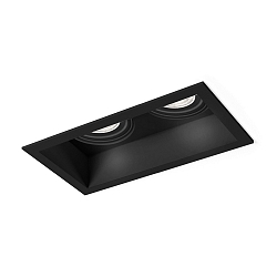 Luminaria empotrable para techos PLANO de 2 llamas, giratorio, giratorio GU10 IP20, negro regulable