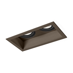 Luminaria empotrable para techos PLANO de 2 llamas, giratorio, giratorio GU10 IP20, color bronce regulable