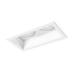 Luminaria empotrable para techos PLANO de 2 llamas, giratorio, giratorio GU10 IP20, blanco regulable