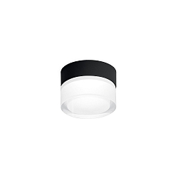 Luminaria de pared y techo MIRBI SURFACE 1.0 redondo IP44, negro mate regulable
