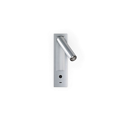 Luminaria de pared empotrable MATCH SEMI RECESSED SNOOZE 1.0 IP20, aluminio cepillado regulable