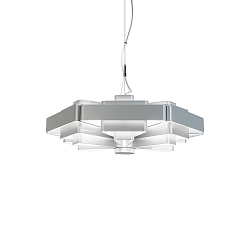 Luminaria colgante J.J.W. 04 E27 IP20, plata regulable