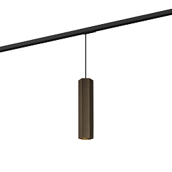 Luminaria colgante de 1 fase HEXO ON TRACK 3.0 - PAR16 angular, lang, con adaptador GU10 IP20, color bronce regulable