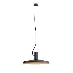 Pendant luminaire ROOMOR 1.0, E27, 250cm, deep black, with shade 4.0