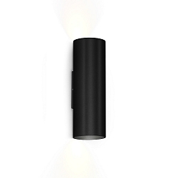 Luminaria de pared RAY MINI 2.0 - PAR16 Arriba-Abajo, de 2 llamas GU10 IP20, mate, negro intenso regulable