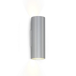 Luminaria de pared RAY MINI 2.0 - PAR16 Arriba-Abajo, de 2 llamas GU10 IP20, aluminio cepillado regulable