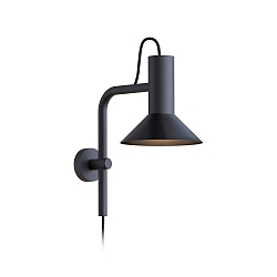 Luminaria de pared ROOMOR WALL 3.1 - PAR16 / SHADE 1.0 corto, con interruptor, con brazo articulado, con enchufe GU10 IP20