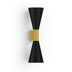 Luminaria de pared ODREY WALL SURF 2.5 PAR16 GU10 IP20, dorado, negro mate 