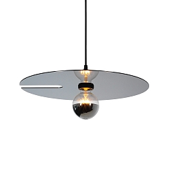 Luminaria colgante MIRRO 2.0 medio E27 IP20, cromo, negro regulable