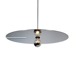 Luminaria colgante MIRRO 3.0 grande E27 IP20, cromo, negro regulable