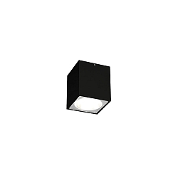 Luminaria de techo para exteriores TRAIN 1.0 abajo, cuadrado, regulable IP65, negro mate regulable