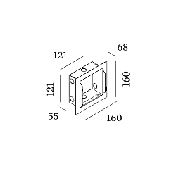 Marco empotrado ORIS 1.3 / RETO 1.3 - RECESSED HOUSING con marco, perforado, negro