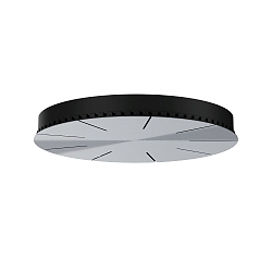 Roseta de techo 6 veces, aluminio, negro