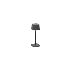 L�mpara de mesa a pilas OFELIA MICRO IP65, plomo oscuro regulable