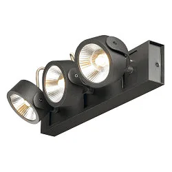 Luminaria de pared y techo KALU LED 3 de 3 llamas, lang, giro cardánico IP20, negro regulable
