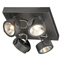 Luminaria de pared y techo KALU LED 4  SQUARE de 4 llamas, cuadrado, giro cardánico IP20, negro regulable