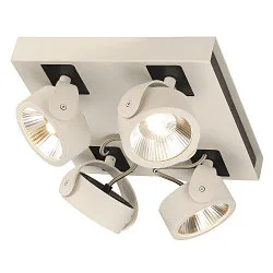 Luminaria de pared y techo KALU LED 4  SQUARE de 4 llamas, cuadrado, giro cardánico IP20, negro, blanco regulable