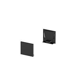 GRAZIA 20 Endcaps for GRAZIA Surface profile standard, 2 items, flat design, black