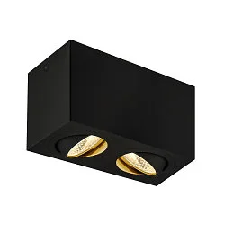 LED Ceiling luminaire TRILEDO Double, 16W 3000K 1340lm 38°, 30° separately swiveling, black