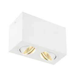 LED Ceiling luminaire TRILEDO Double, 16W 3000K 1340lm 38°, 30° separately swiveling, white