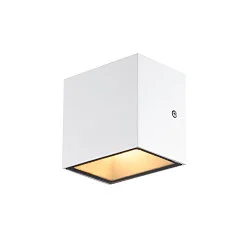 LED Outdoor Wall luminaire SITRA CUBE WL, UP/DOWN, IP44 IK05, 10W 3000K 2x560lm 105°, white
