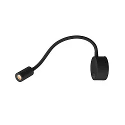 Premium LED Displaylamp DIO FLEX PLATE, with flex arm and switch, 1.9W 45°, 2700K 70lm, black