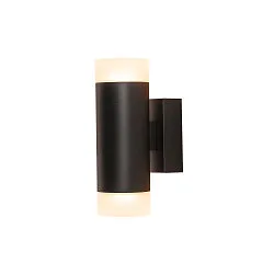 Luminaria de pared ASTINA Arriba-Abajo, cilíndrico, con difusor GU10 IP20, negro regulable