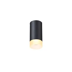 Luminaria de techo ASTINA abajo, cilíndrico, con difusor GU10 IP20, negro regulable