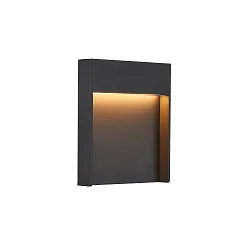 Luminaria de pared para exteriores FLATT angular, CCT Switch, conmutable IP65, antracita, mate 