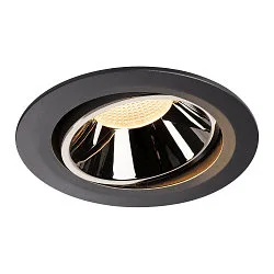 LED Ceiling recessed luminaire NUMINOS DL XL, 3000K, IP20, rotatable / pivotable, 40°, 3500lm, UGR 18, black/chrome
