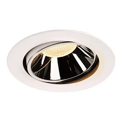 LED Ceiling recessed luminaire NUMINOS DL XL, 3000K, IP20, rotatable / pivotable, 55°, 3500lm, UGR 19, white/chrome