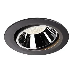 LED Ceiling recessed luminaire NUMINOS DL XL, 4000K, IP20, rotatable / pivotable, 55°, 3750lm, UGR 19, black/chrome