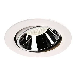LED Ceiling recessed luminaire NUMINOS DL XL, 4000K, IP20, rotatable / pivotable, 40°, 3750lm, UGR 18, white/chrome